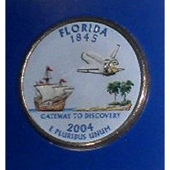 FLORIDA COLORIZED QUARTER & FIRST DAY COVER BY POSTAL COMMEMORATIVE SOCIETY - Picture 3 of 3